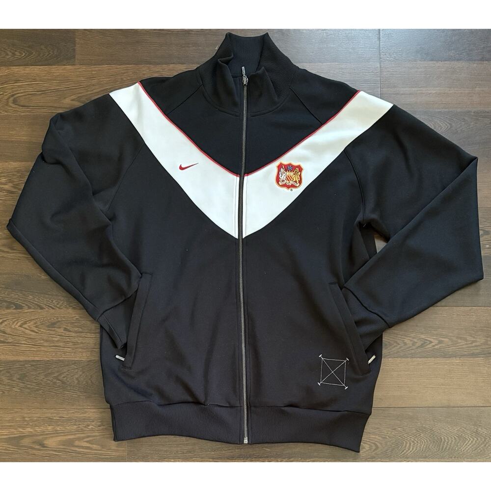 VTG Nike Manchester United Concilio Et Labore Crest Track Jacket S Soccer Sz L